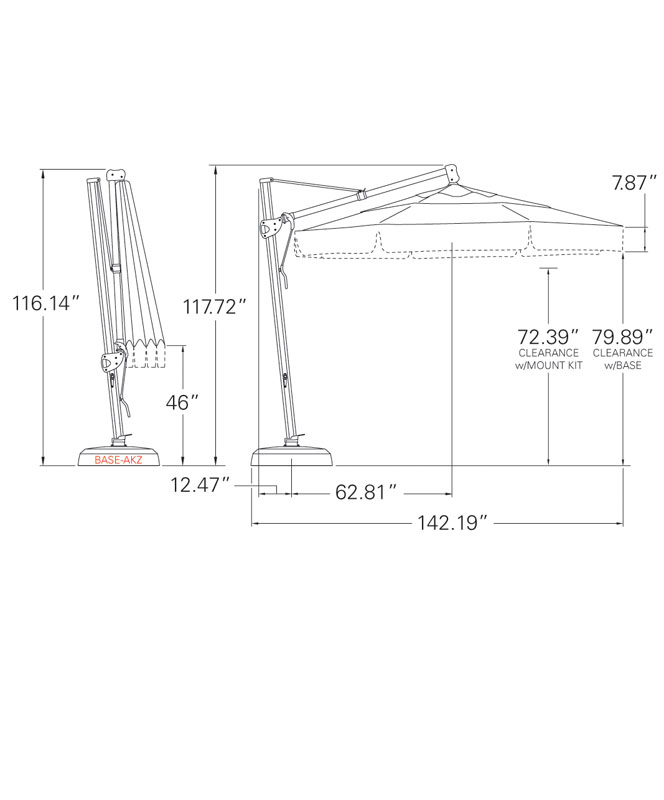 11' AKZ PLUS Octagon Cantilever Grade A by Treasure Garden - Image 51
